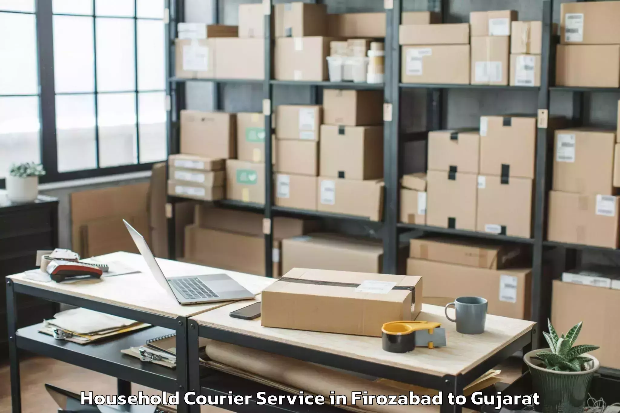 Trusted Firozabad to Bhuj Household Courier